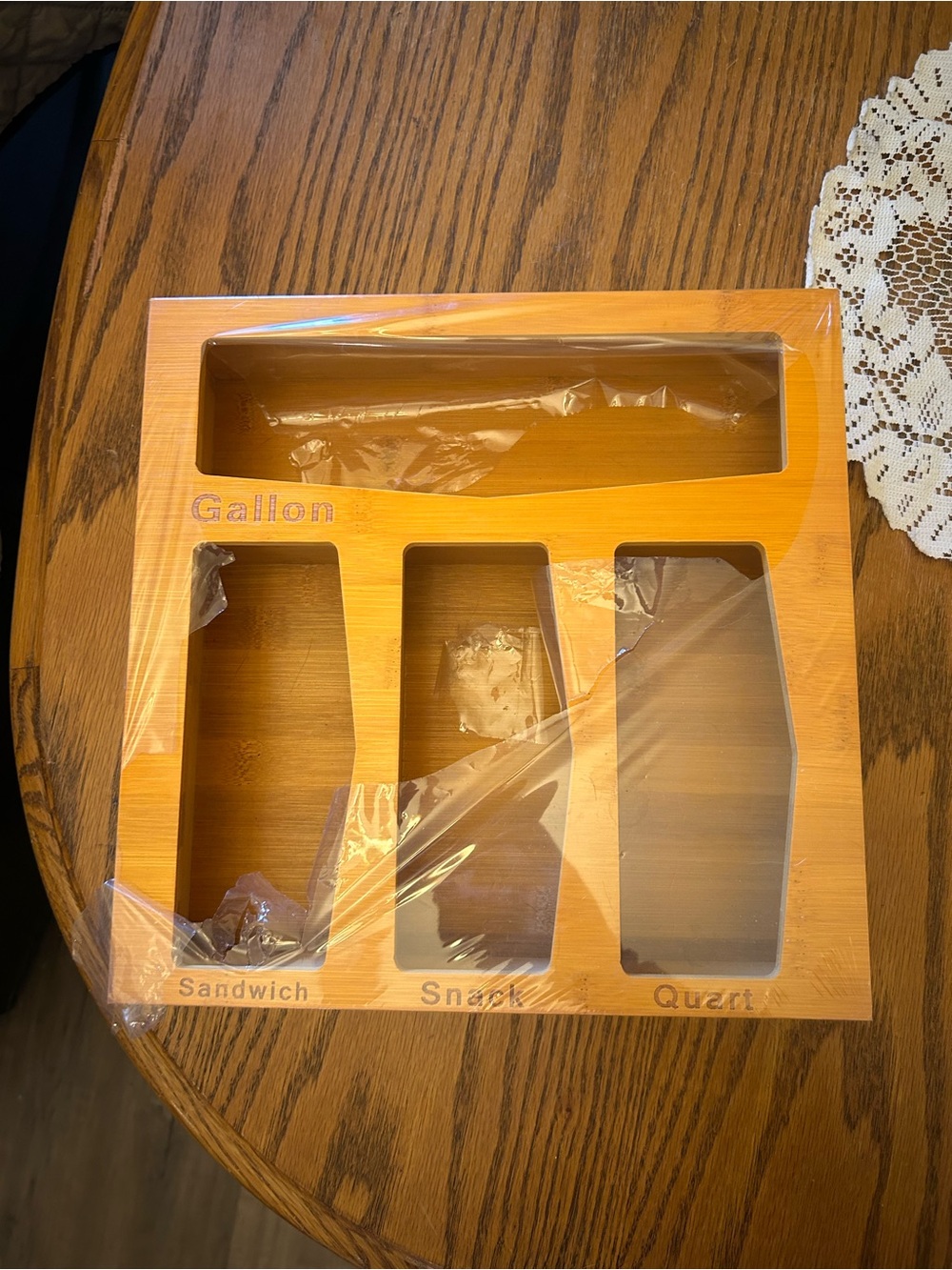 Bamboo Food Storage Organizer- Natural Wood Tone
